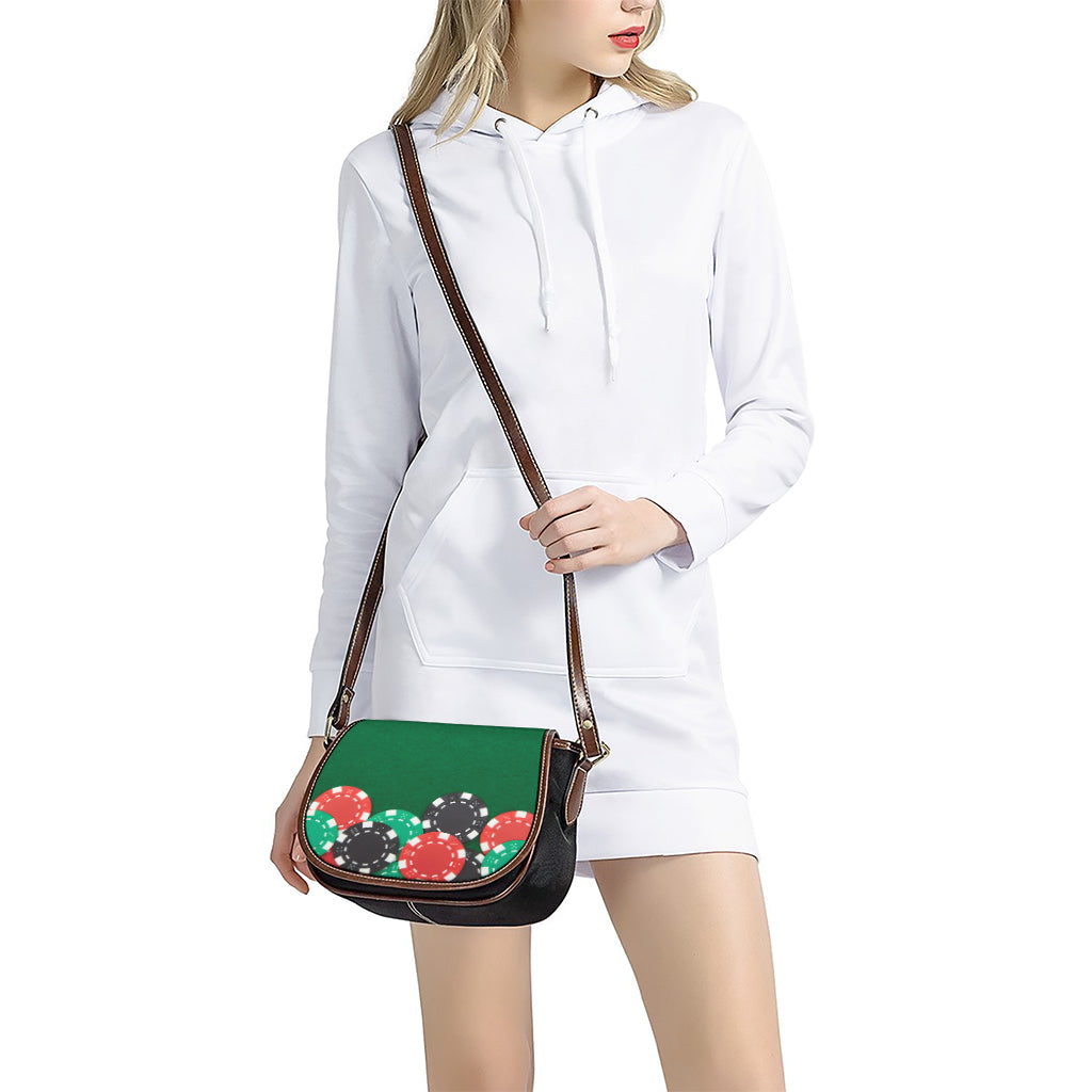 Casino Poker Chips Print Saddle Bag