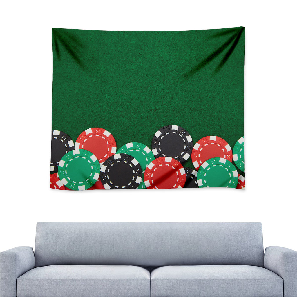 Casino Poker Chips Print Tapestry