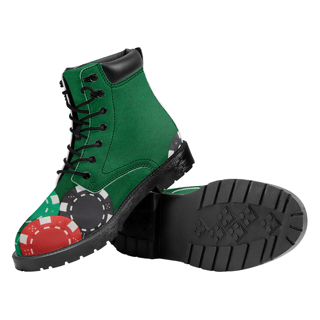 Casino Poker Chips Print Work Boots