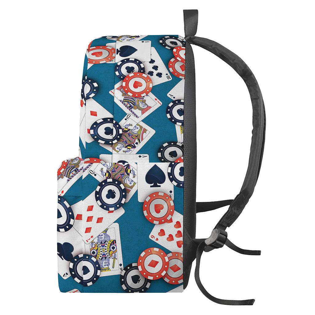 Casino Poker Pattern Print Backpack