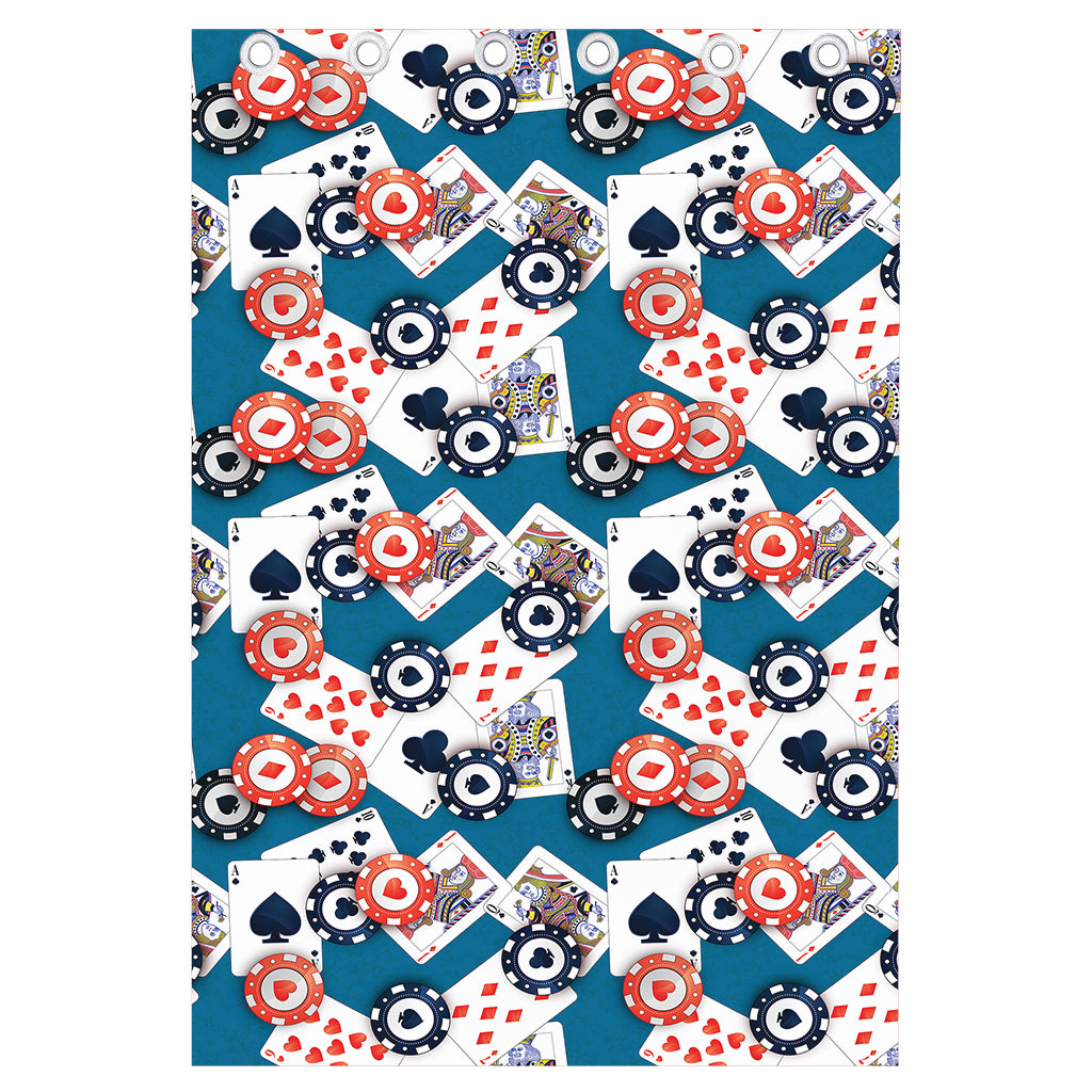Casino Poker Pattern Print Curtain