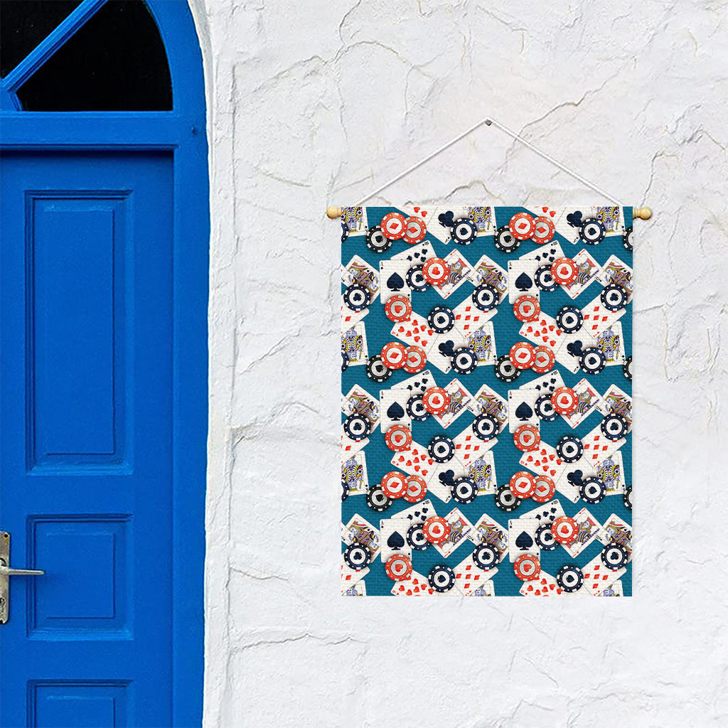 Casino Poker Pattern Print Garden Flag