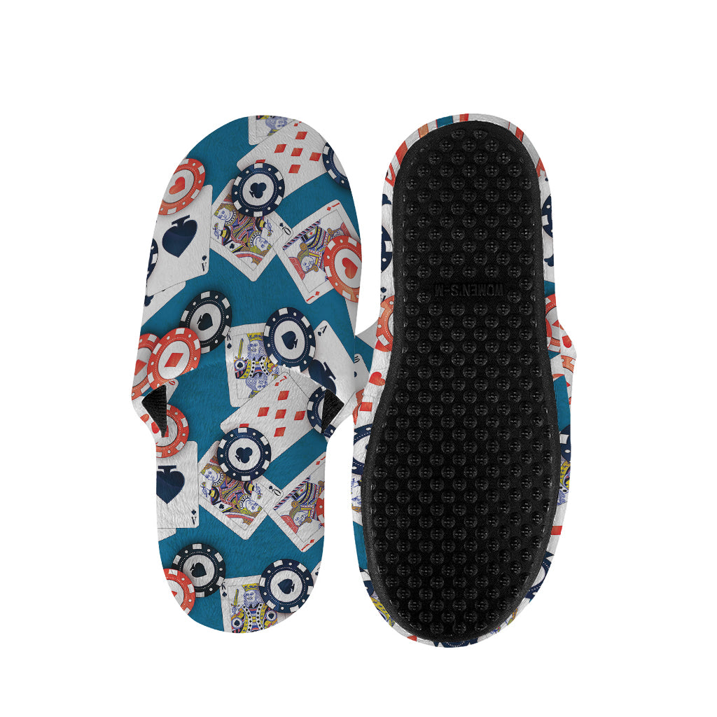 Casino Poker Pattern Print Slippers