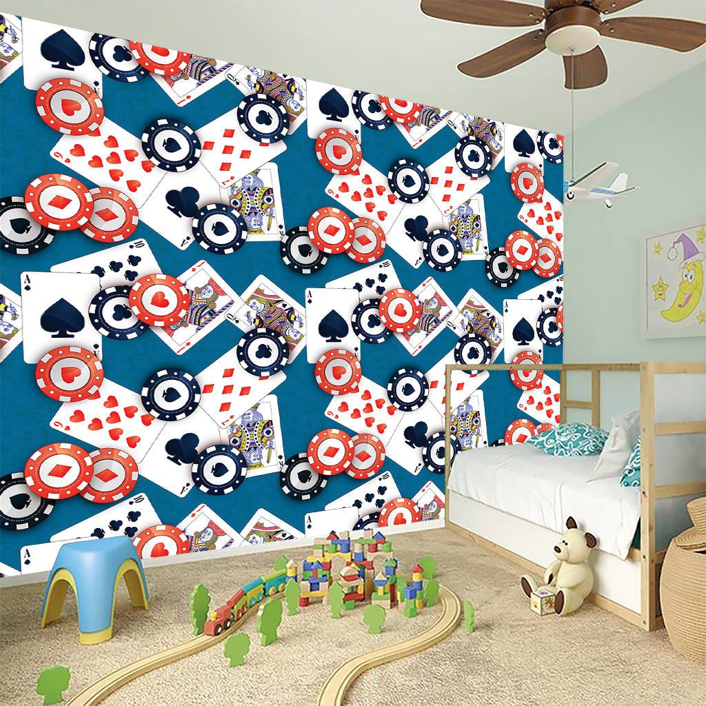 Casino Poker Pattern Print Wall Sticker