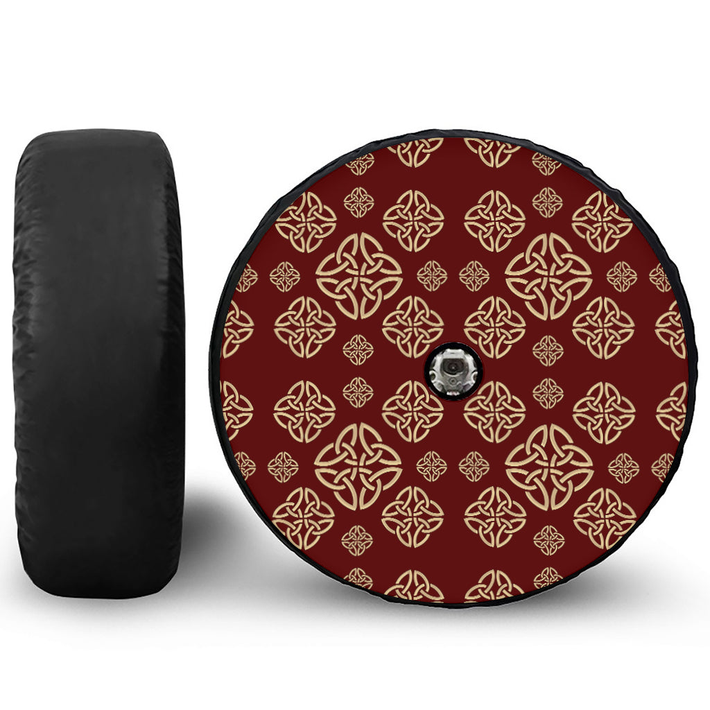 Celtic Knot Symbol Pattern Print Tire Cover With Camera Hole