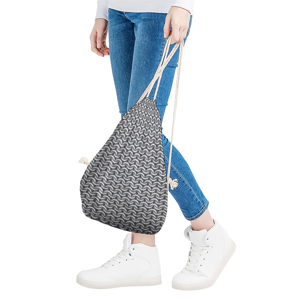 Chainmail Print Drawstring Bag