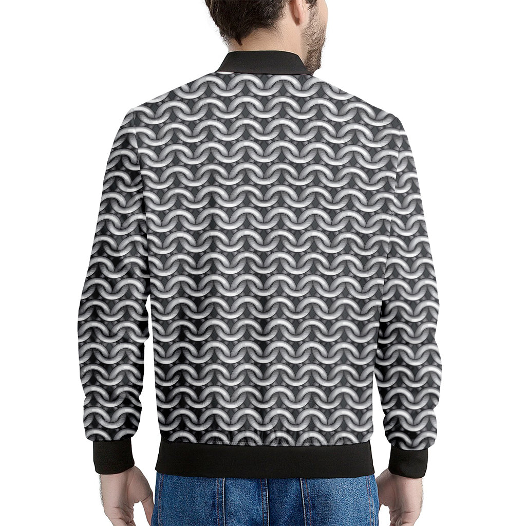 Chainmail Print Men's Bomber Jacket
