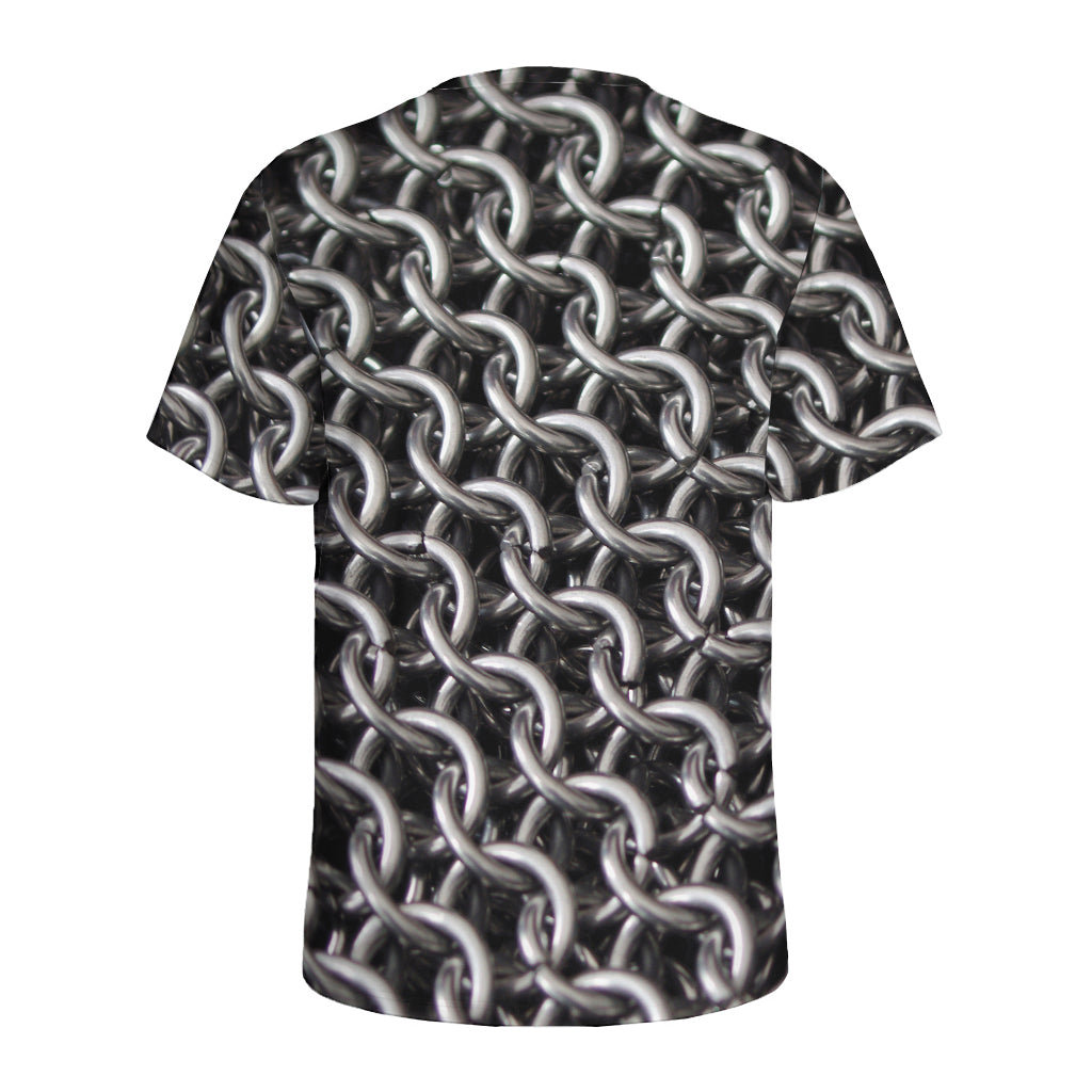 Chainmail Ring Pattern Print Men's Sports T-Shirt