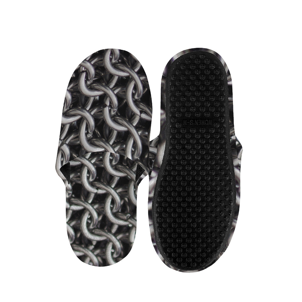 Chainmail Ring Pattern Print Slippers