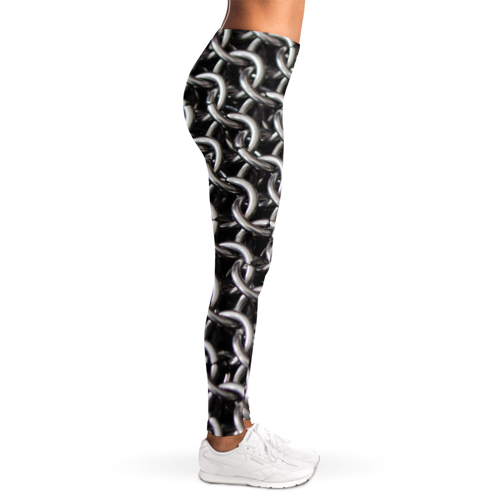 Chainmail Ring Pattern Print Women's Leggings