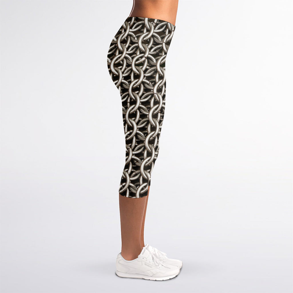 Chainmail Ring Print Women's Capri Leggings