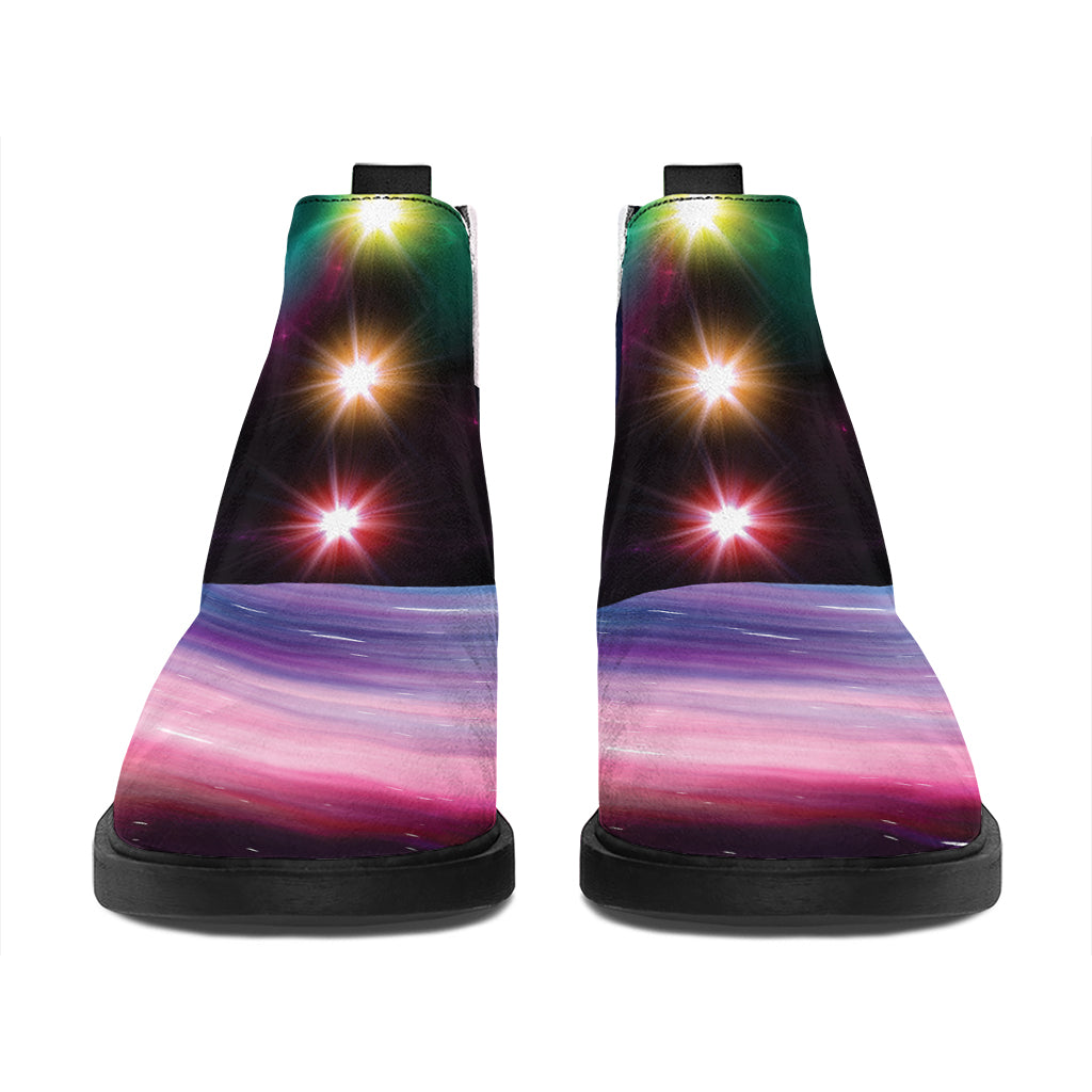 Chakras Of The Universe Print Flat Ankle Boots