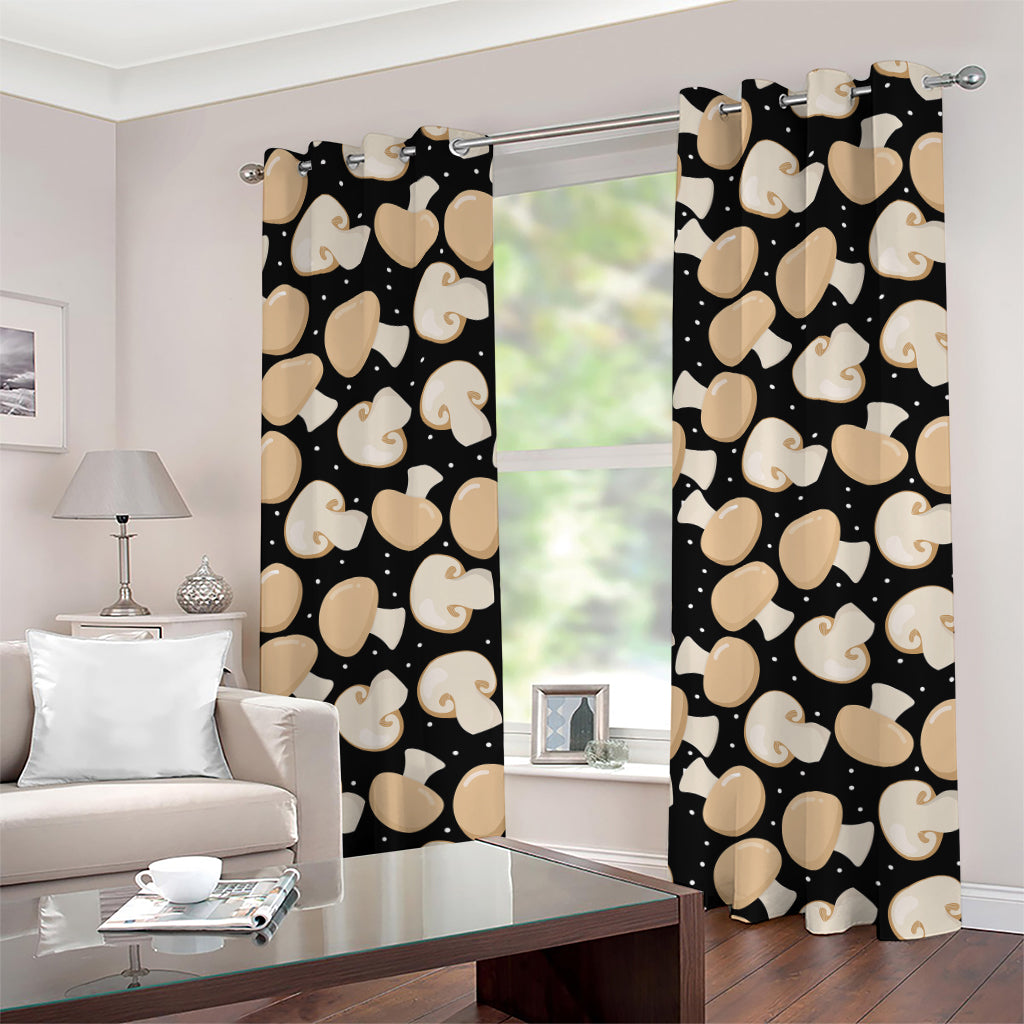Champignon Mushroom Pattern Print Grommet Curtains