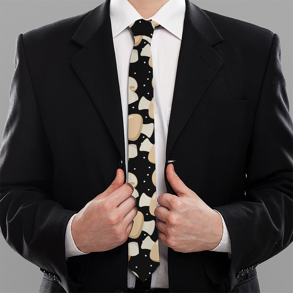 Champignon Mushroom Pattern Print Necktie