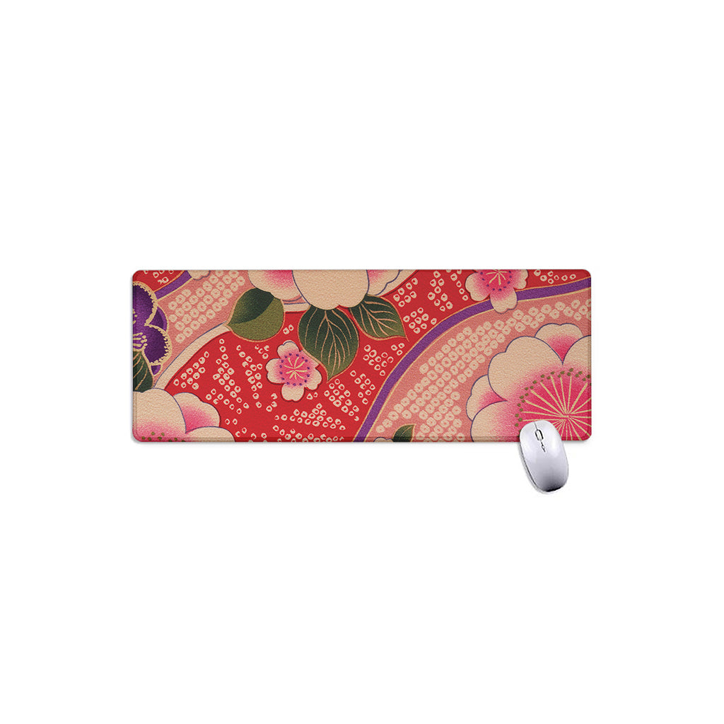 Cherry Blossom Kimono Pattern Print Extended Mouse Pad