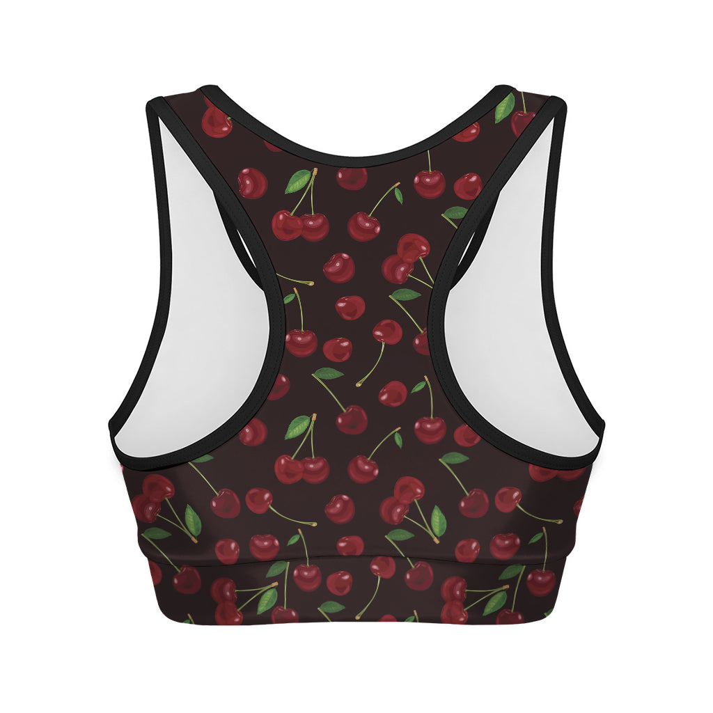 Cherry Fruit Pattern Print Women's Sports Bra