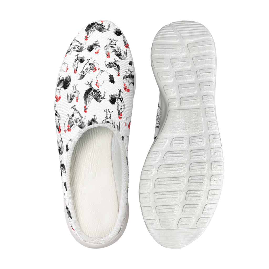 Chicken Ink Painting Pattern Print Mesh Casual Shoes