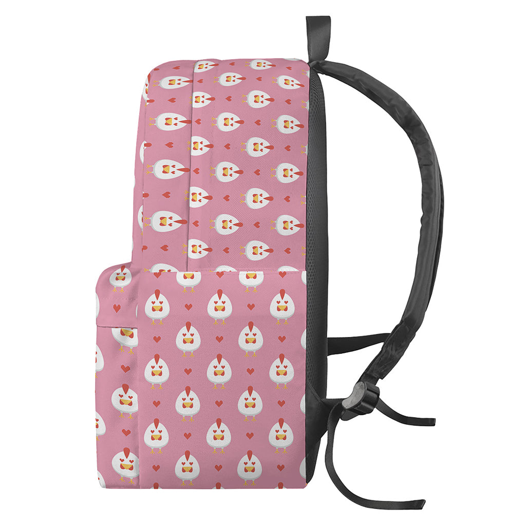 Chicken Love Emoji Pattern Print Backpack