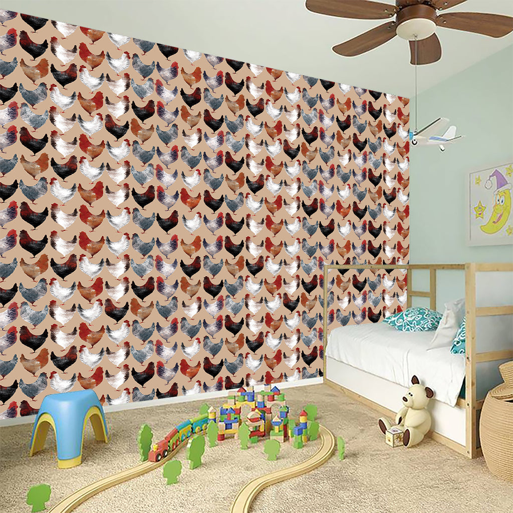 Chicken Painting Pattern Print Wall Sticker