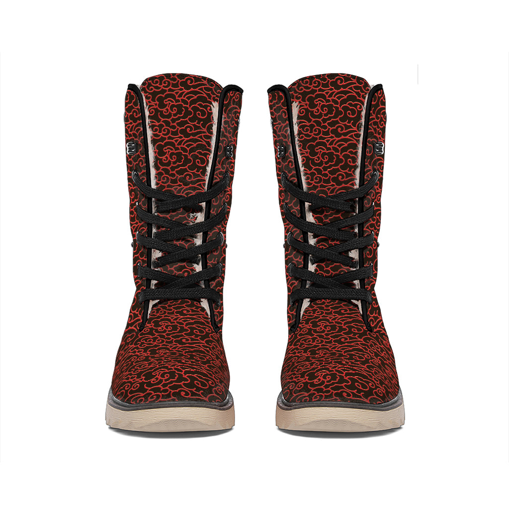 Chinese Cloud Pattern Print Winter Boots