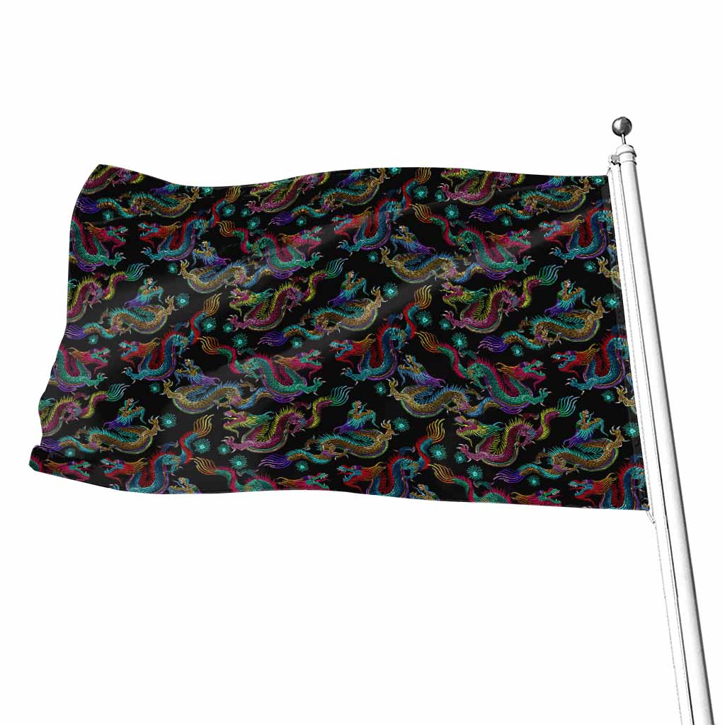 Chinese Dragon Pattern Print Flag