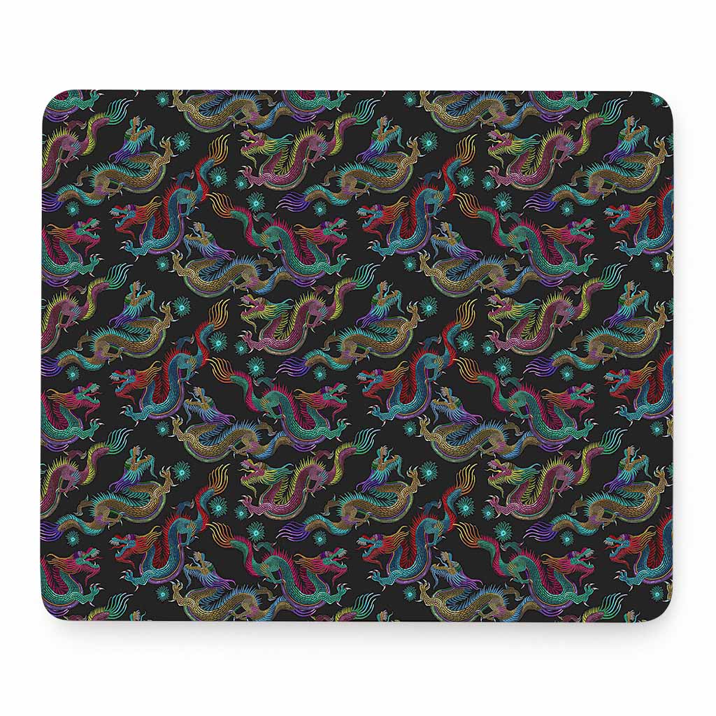 Chinese Dragon Pattern Print Mouse Pad