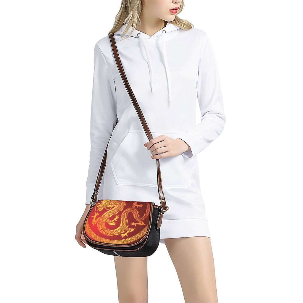 Chinese Dragon Zodiac Sign Print Saddle Bag
