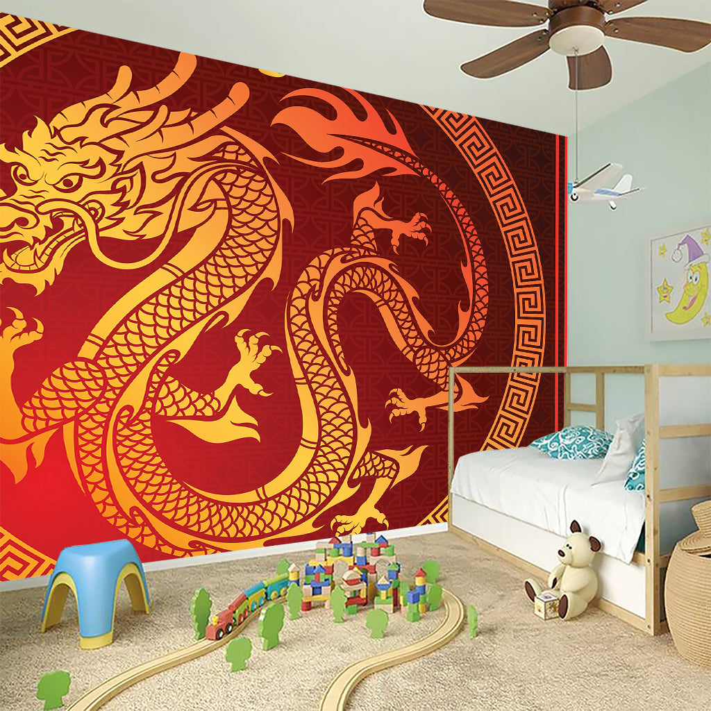 Chinese Dragon Zodiac Sign Print Wall Sticker