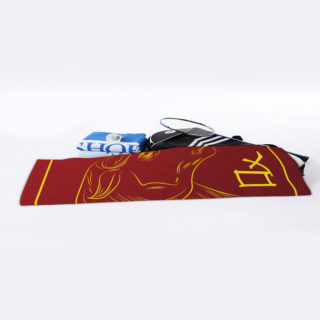 Chinese Horoscope Ox Sign Print Sports Towel