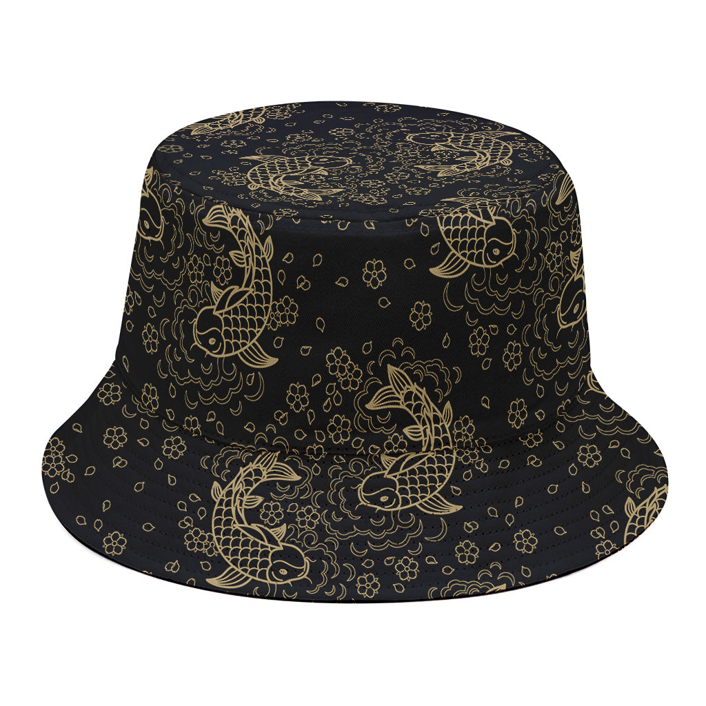 Chinese Koi Carp Pattern Print Bucket Hat