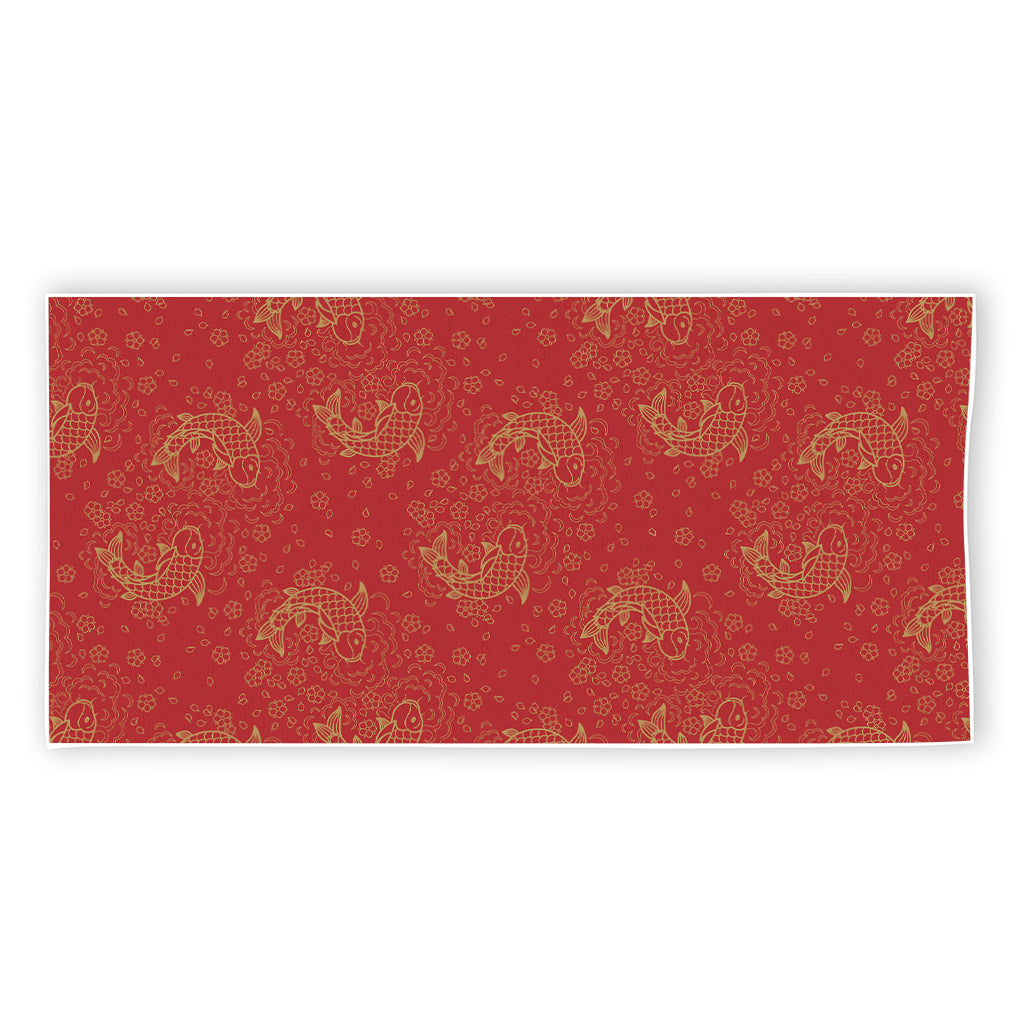 Chinese Koi Fish Pattern Print Beach Towel