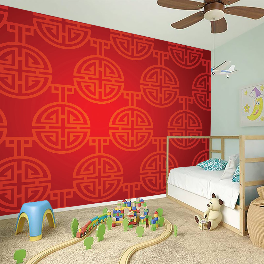 Chinese Lu Symbol Pattern Print Wall Sticker