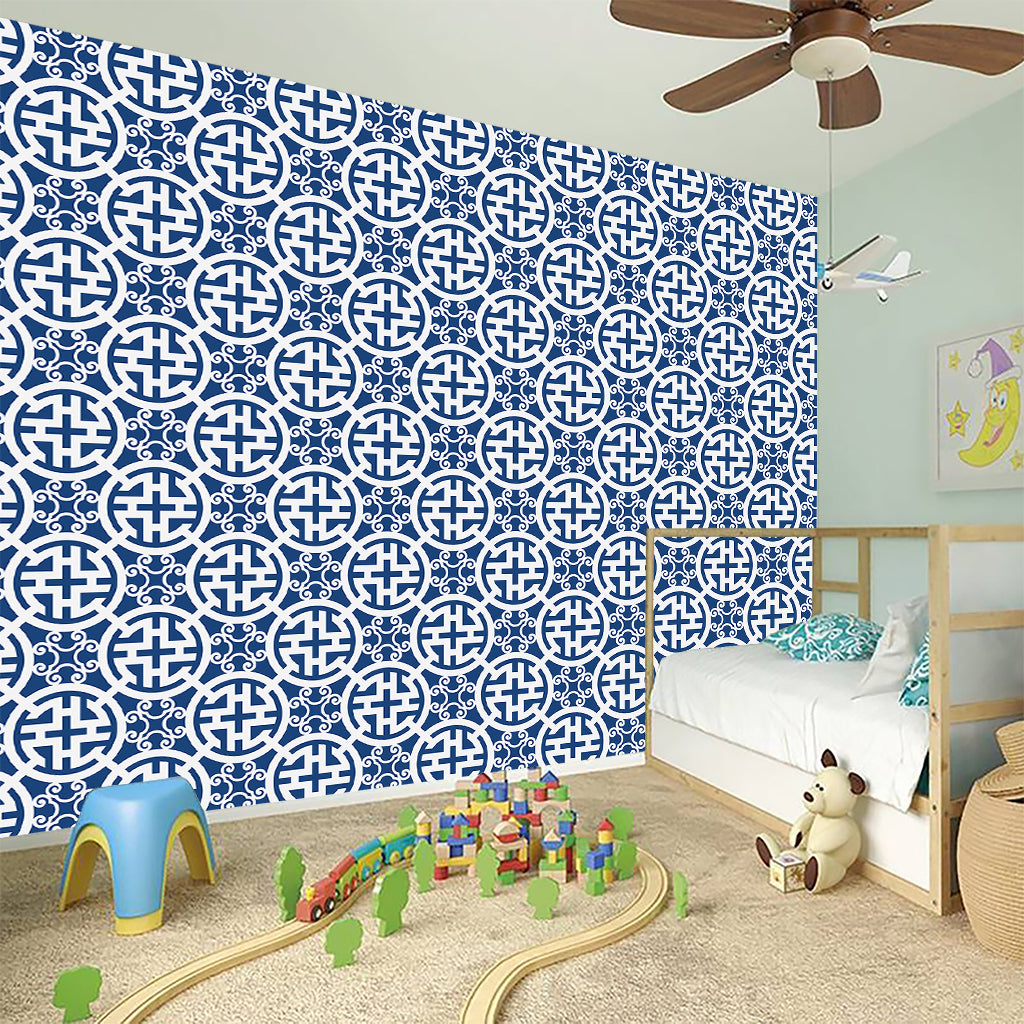 Chinese Luck Symbol Pattern Print Wall Sticker