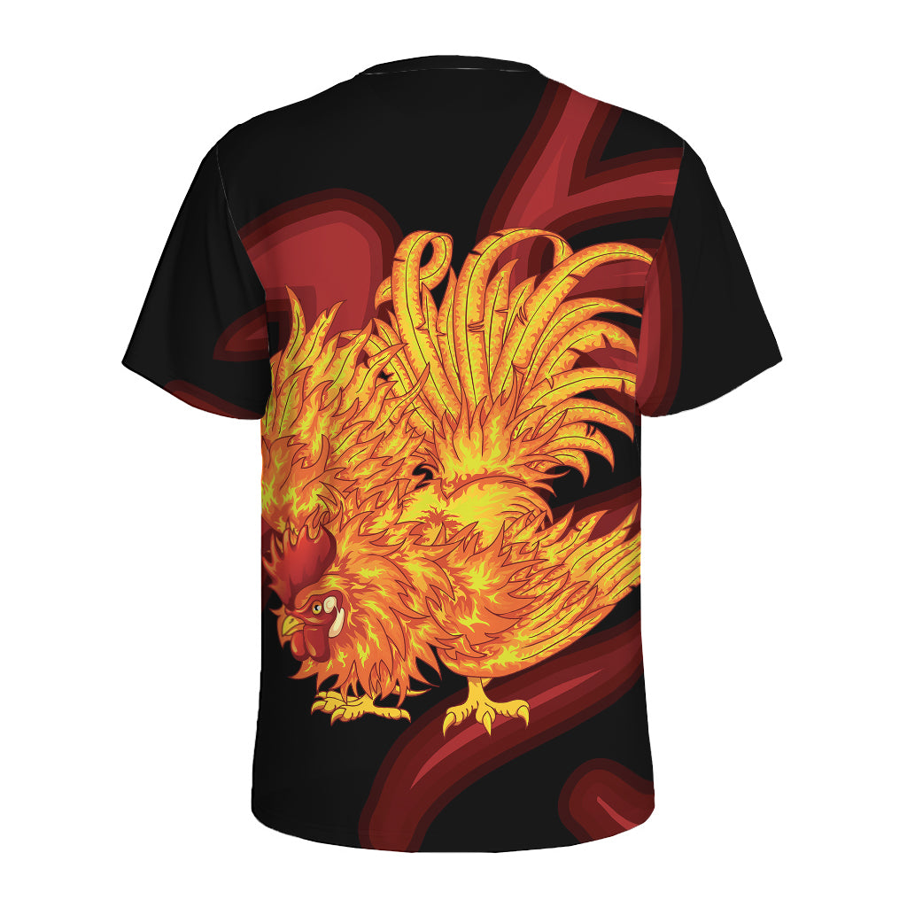 Chinese New Year Rooster Print Men's Sports T-Shirt