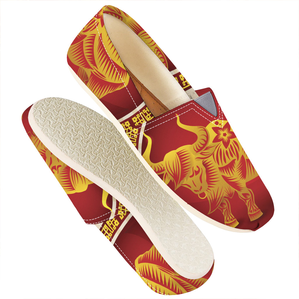 Chinese Ox Zodiac Sign Print Casual Shoes