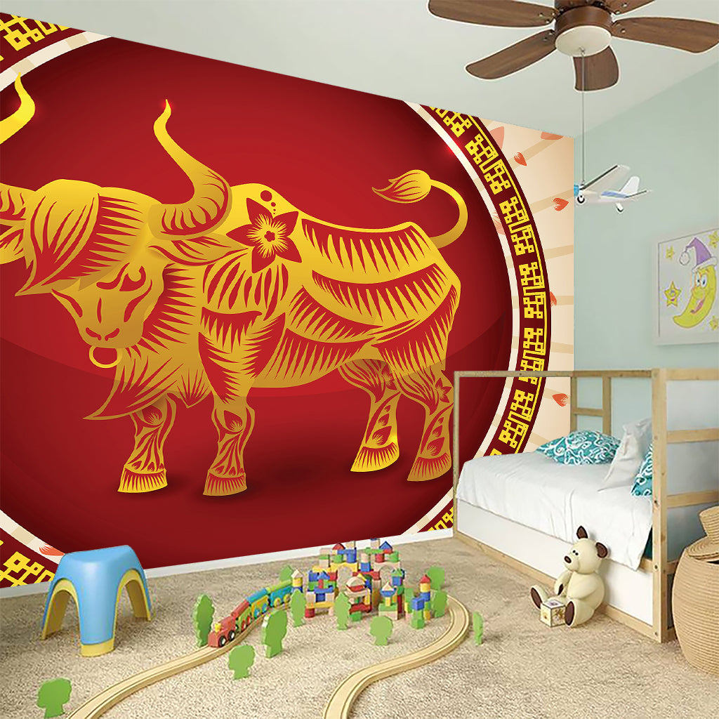 Chinese Ox Zodiac Sign Print Wall Sticker