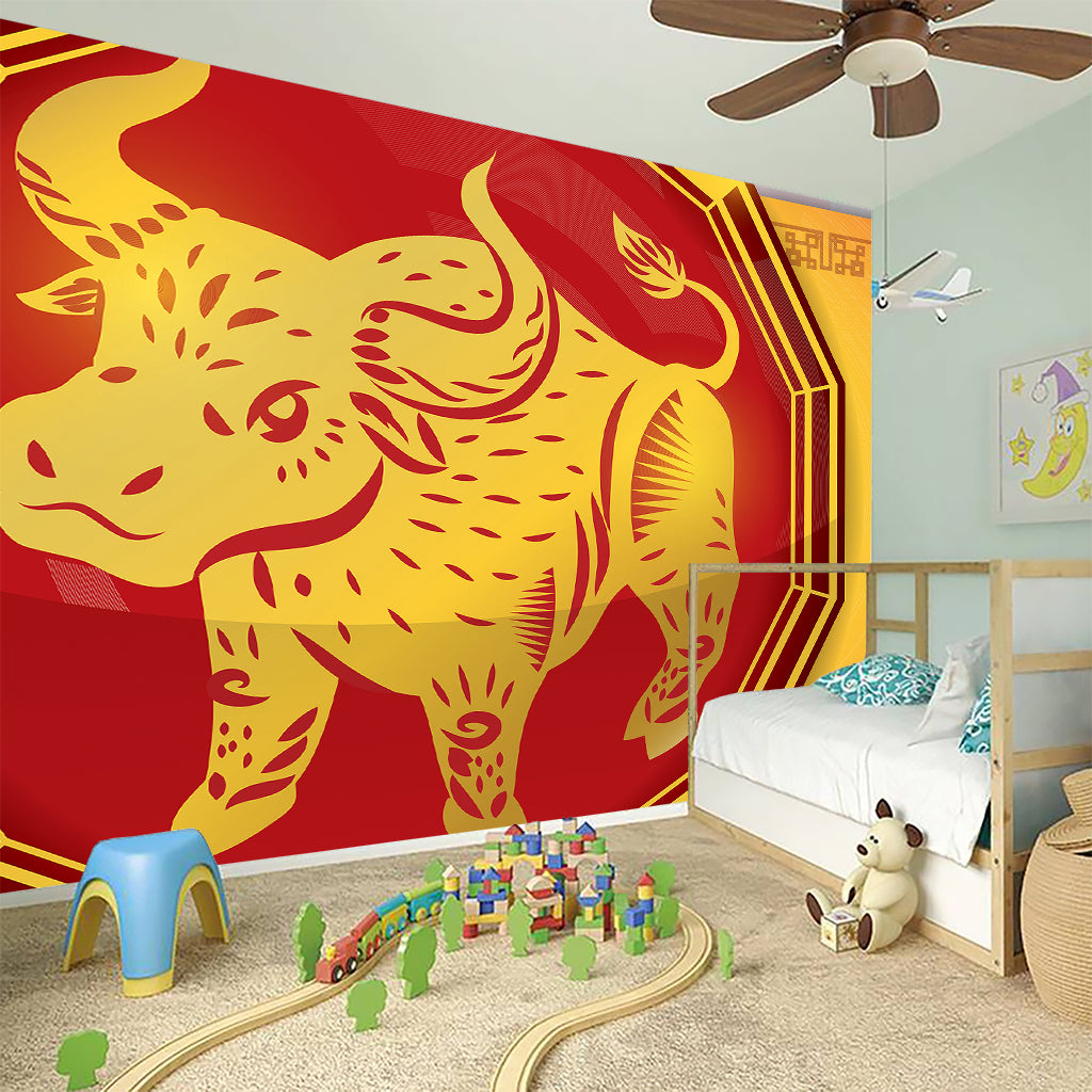 Chinese Ox Zodiac Symbol Print Wall Sticker