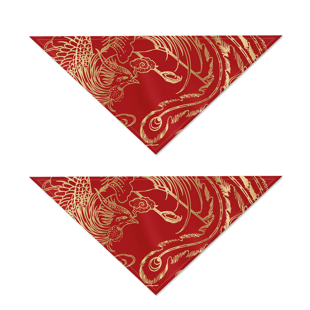 Chinese Phoenix Print Dog Bandana