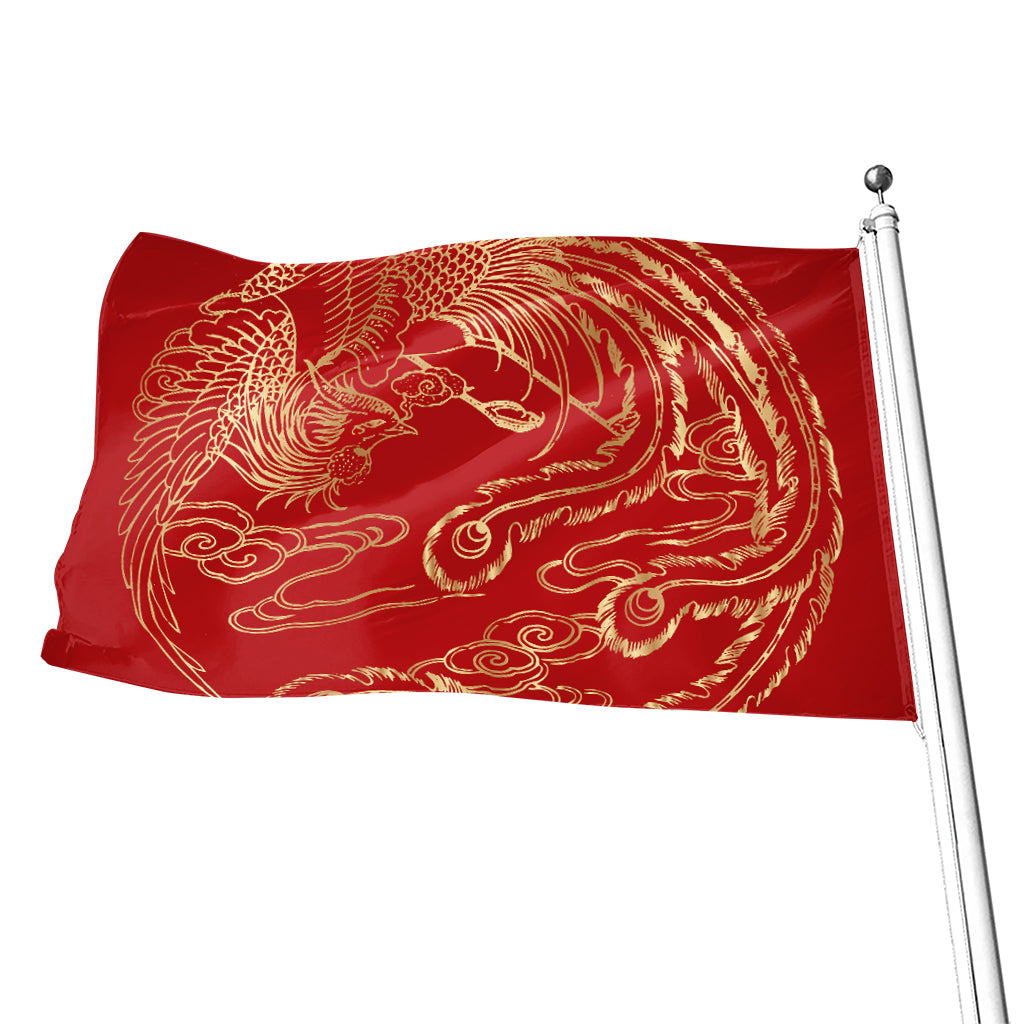 Chinese Phoenix Print Flag