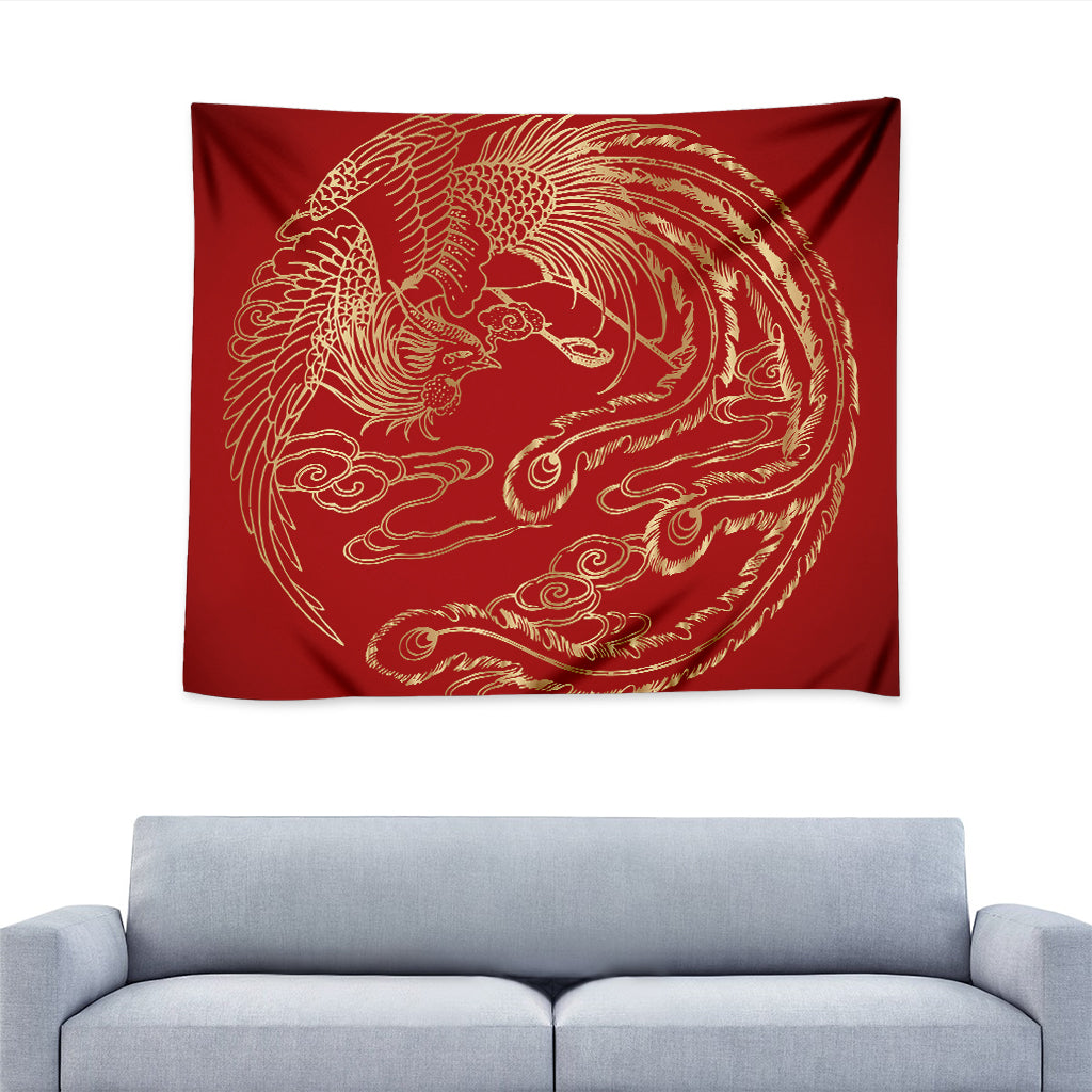 Chinese Phoenix Print Tapestry