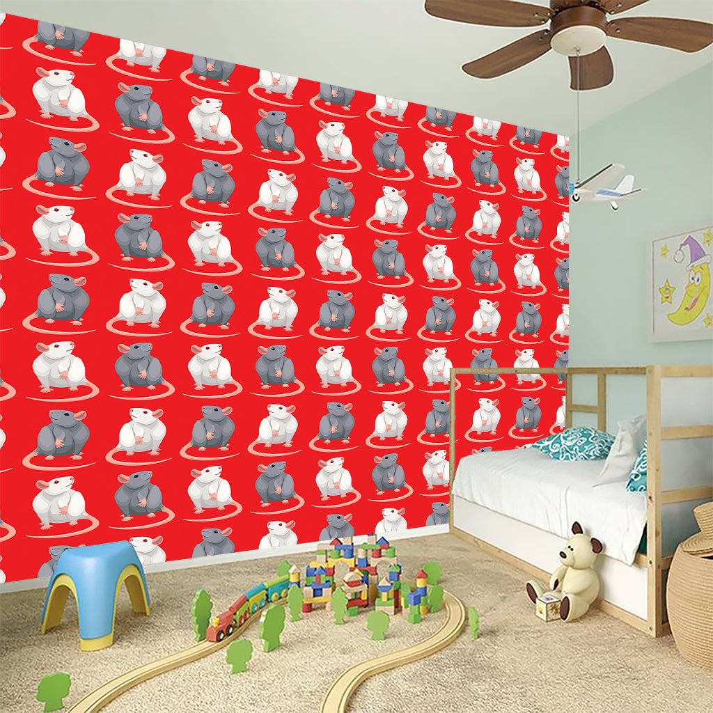 Chinese Rat Zodiac Pattern Print Wall Sticker