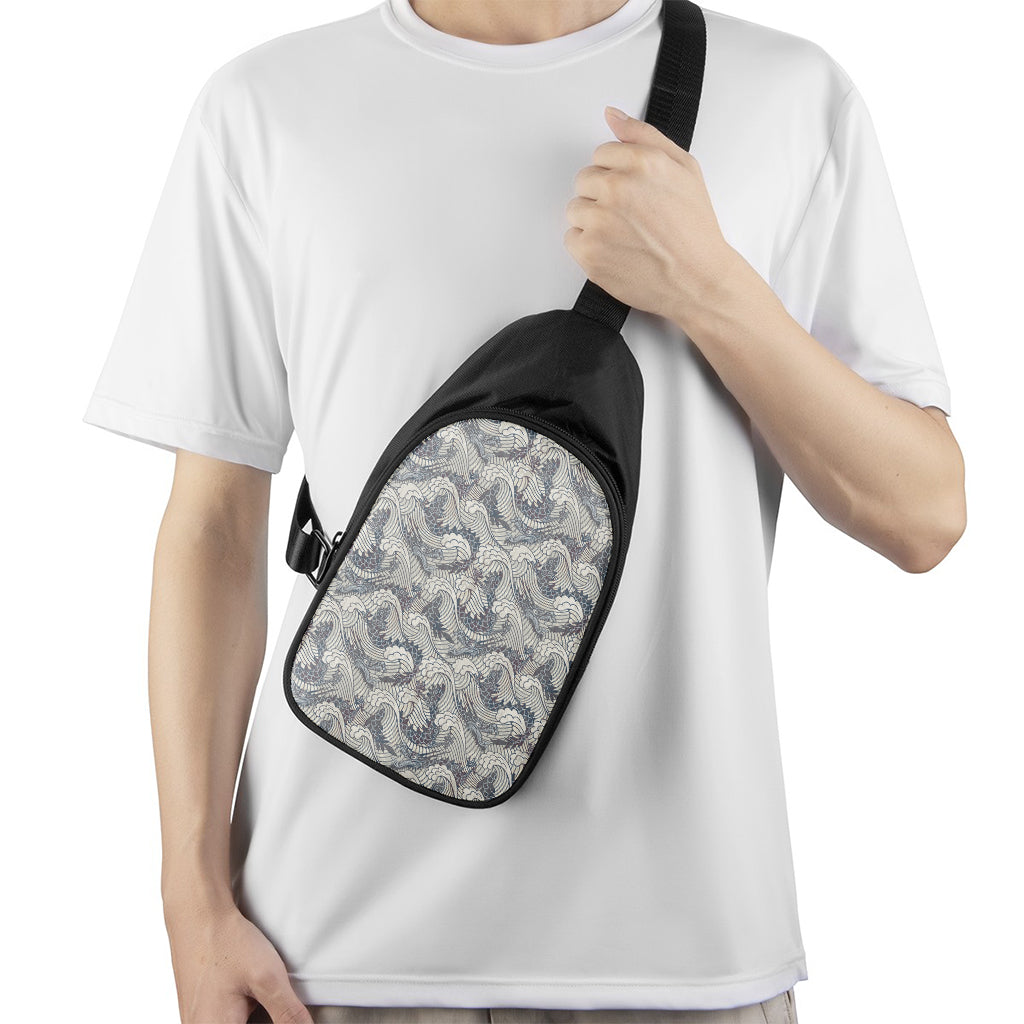 Chinese Sea Dragon Pattern Print Chest Bag