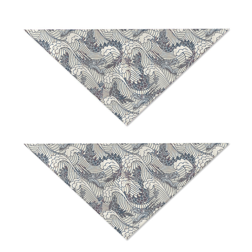 Chinese Sea Dragon Pattern Print Dog Bandana