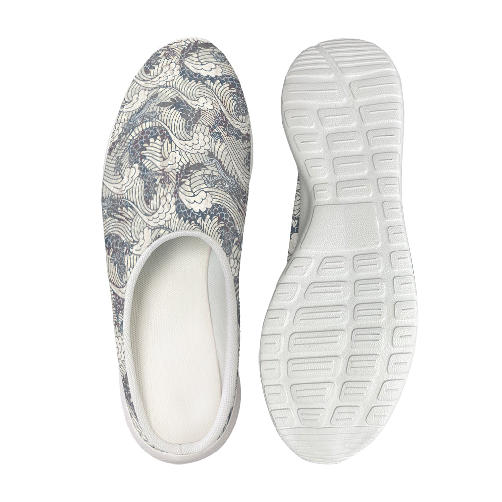 Chinese Sea Dragon Pattern Print Mesh Casual Shoes