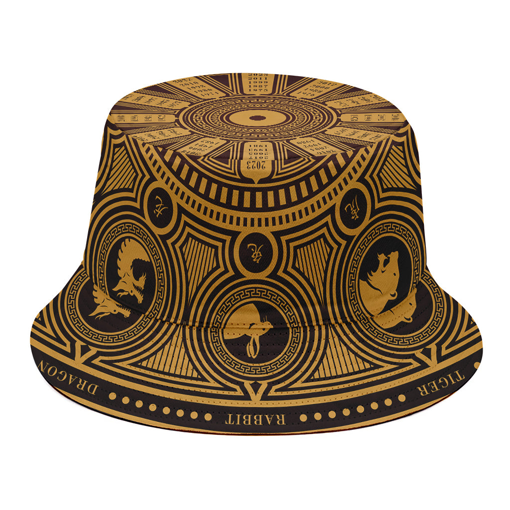 Chinese Zodiac Calendar Signs Print Bucket Hat