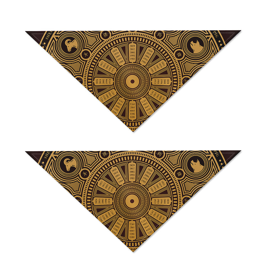 Chinese Zodiac Calendar Signs Print Dog Bandana