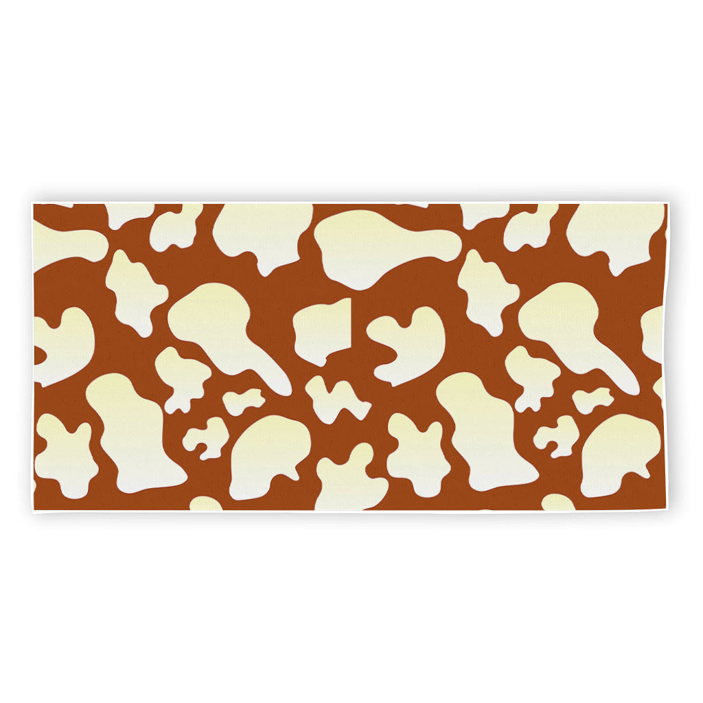 Chocolate And Milk Cow Print Beach Towel