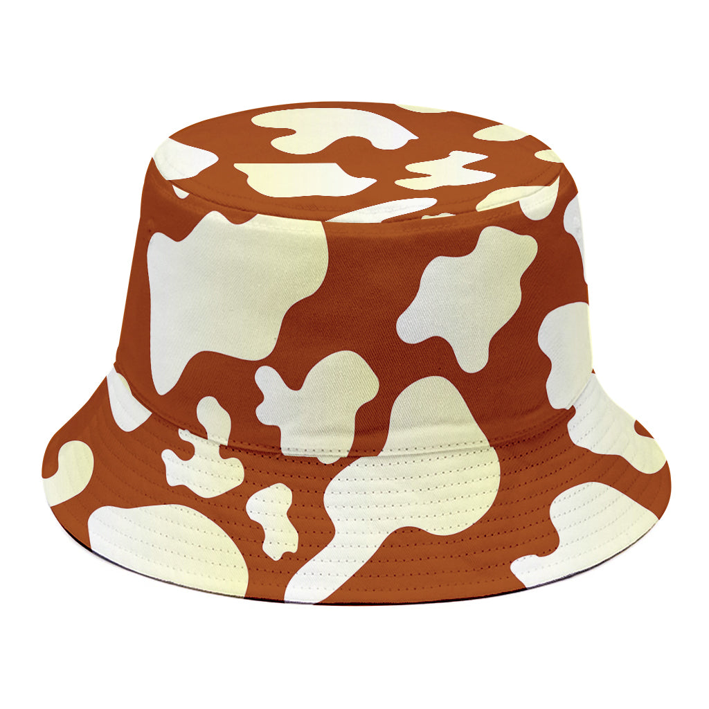 Chocolate And Milk Cow Print Bucket Hat