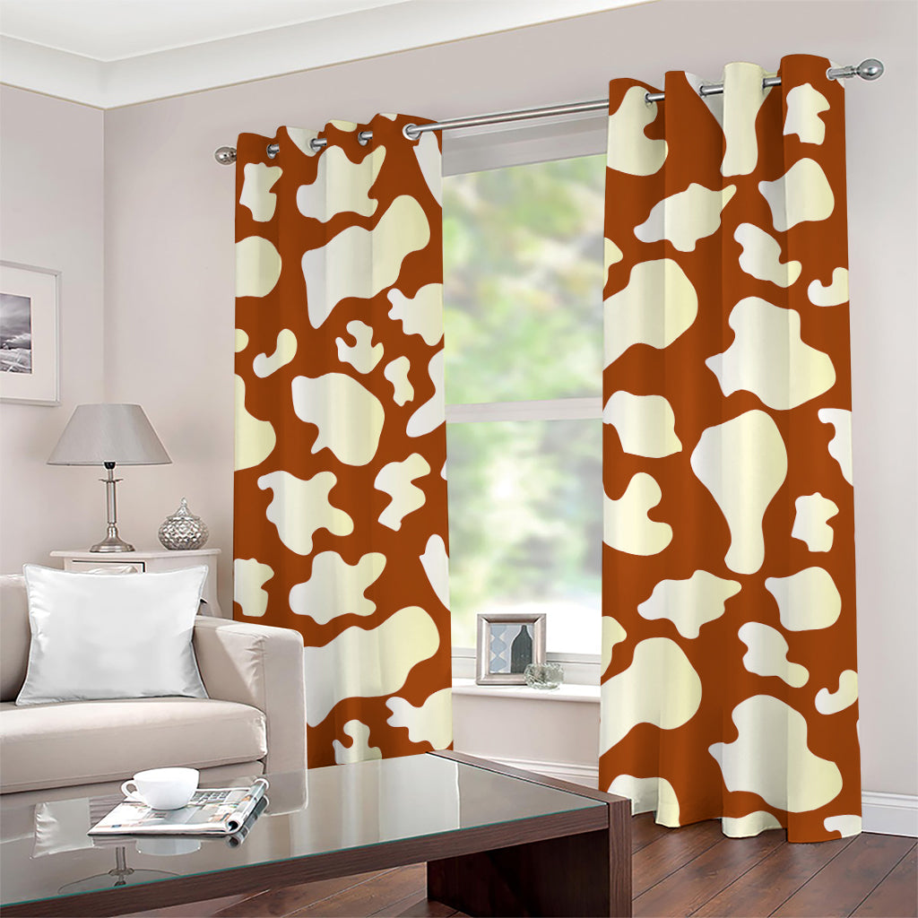 Chocolate And Milk Cow Print Grommet Curtains