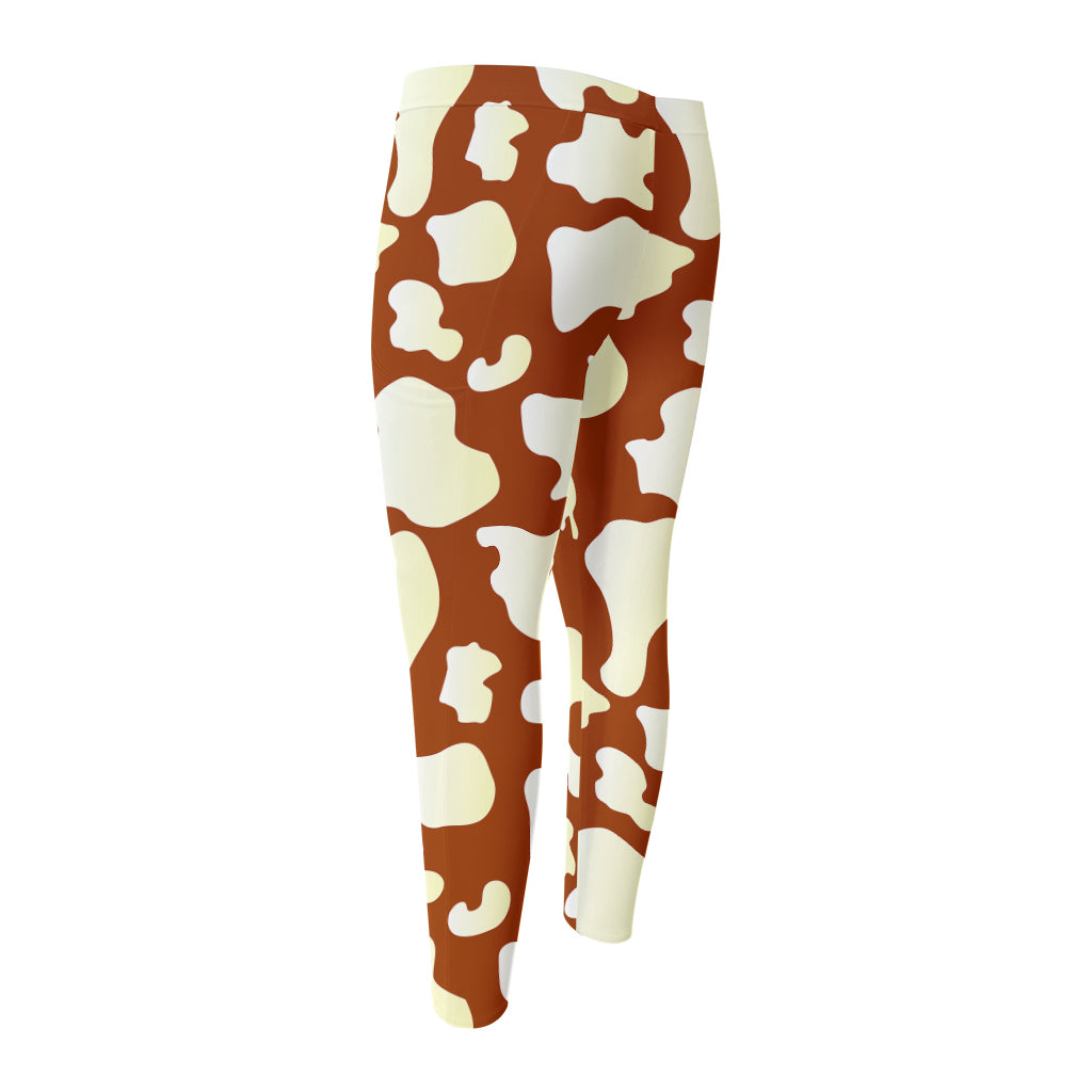 Chocolate And Milk Cow Print Men's Compression Pants